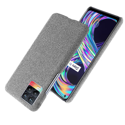 Woven Soft Fabric Case for Realme 8 Pro / Realme 8 (4G) Back Cover, Shock Protection Slim Hard Anti Slip Back Cover (Grey)