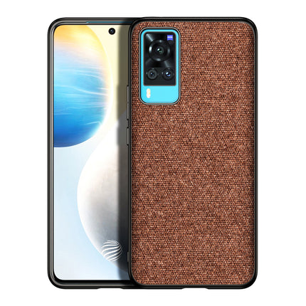 Soft Full Fabric Protective Shockproof Back Case Cover for Vivo X60 (Full Brown)