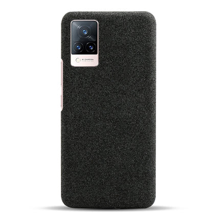 Woven Soft Fabric Case for Vivo V21 Back Cover, Shock Protection Slim Hard Anti Slip Back Cover (Black)