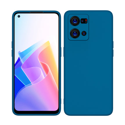 Matte Lens Protective Shockproof Flexible Back Cover for Oppo F21 PRO (4G), Slim Silicone with Soft Lining Shockproof Flexible Full Body Bumper Case (Blue)