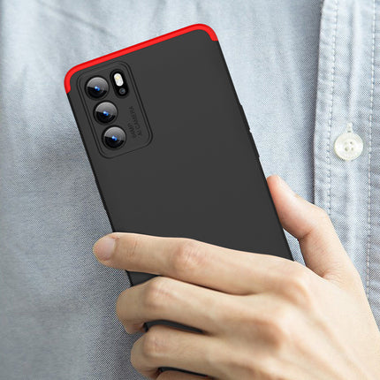Double Dip Full 360 Protection Back Case Cover for Oppo Reno 6 Pro (5G) (Red,Black)