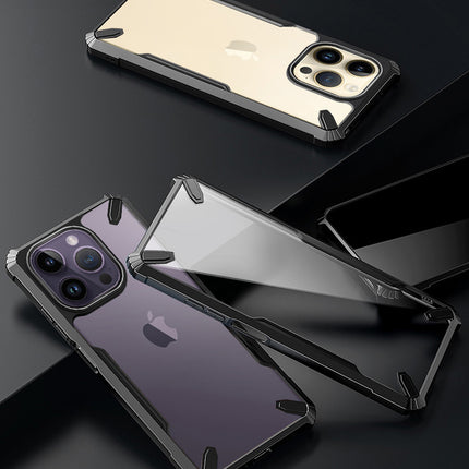 Mobizang Bull Back Cover for Apple iPhone 14 Pro , Shockproof Slim Hybrid Clear Case (Black)