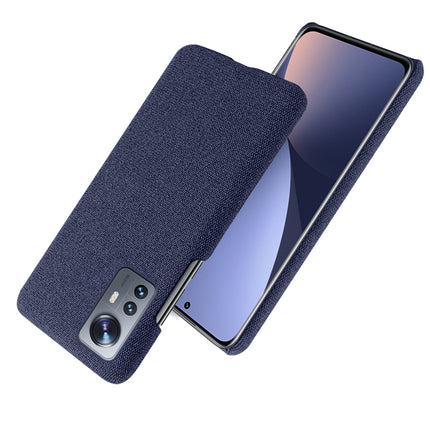 Mobizang Woven Soft Fabric Case for Xiaomi 12 Pro (5G) Back Cover,  Shock Protection Slim Hard Anti Slip Back Cover (Blue)