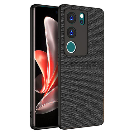 Mobizang Soft Full Fabric Protective Back Case Cover for Vivo V29 (5G) / Vivo V29 Pro (5G) | Shockproof Slim Hard Anti Slip Back Case (Black)