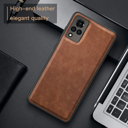Tux Back Case For Vivo V21 (5G) , Slim Leather Case with Soft Edge Shockproof Back Cover (Brown)