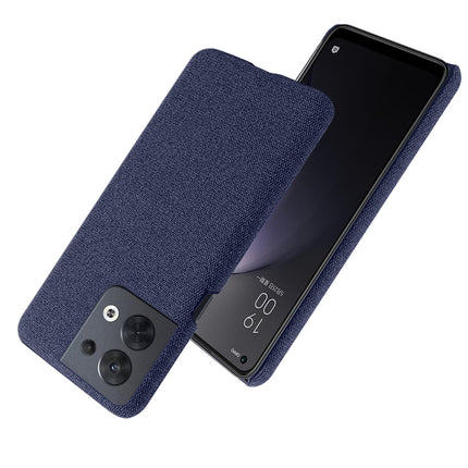 Mobizang Woven Soft Fabric Case for Oppo Reno 8 (5G) Back Cover, Shock Protection Slim Hard Anti Slip Back Cover (Blue)
