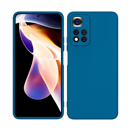 Matte Lens Protective Back Cover for Xiaomi 11i / 11i Hypercharge , Slim Silicone with Soft Lining Shockproof Flexible Full Body Bumper Case (Blue)