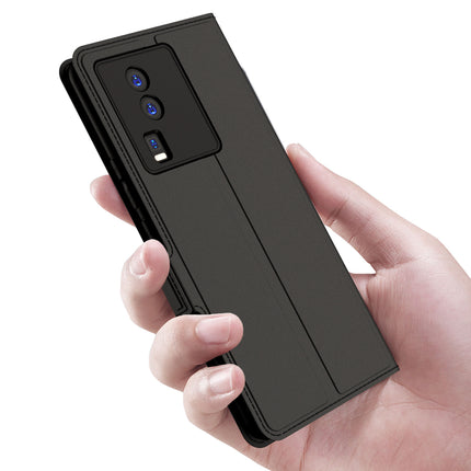 Mobizang Noble Slim Magnetic Leather Flip Case Cover for Vivo IQOO Neo 7 (5G) | Card Holder Stand Leather Flip Wallet Case (Black)