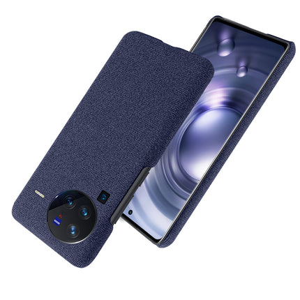 Mobizang Woven Soft Fabric Case for Vivo X80 Pro (5G) Back Cover,  Shock Protection Slim Hard Anti Slip Back Cover (Blue)