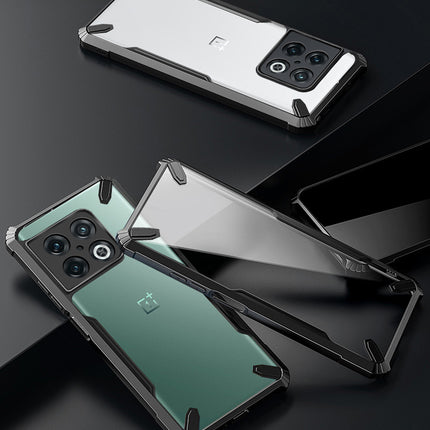 Mobizang Bull Back Cover for OnePlus 10T , [Military Grade Protection] Shock Proof Slim Hybrid Bumper Case (Black)