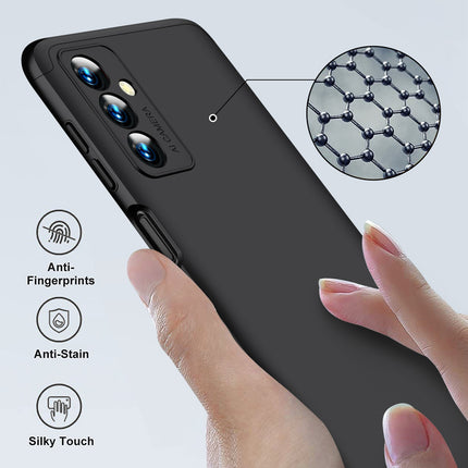 Double Dip Full 360 Protection Back Case Cover for Samsung Galaxy F23 (Black)