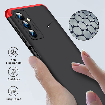 Double Dip Full 360 Protection Back Case Cover for Samsung Galaxy F23 (Red , Black)