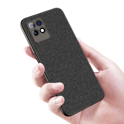 Soft Full Fabric Protective Back Case Cover for Realme 8i (Black)
