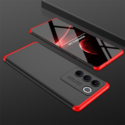 Mobizang Double Dip Full 360 Protection Back Case Cover for Vivo V27/ V27 Pro (5G) (Red,Black)