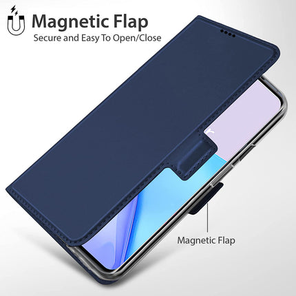 Mobizang Noble Slim Magnetic Leather Flip Case Cover for Samsung Galaxy A33 (5G) (Blue)