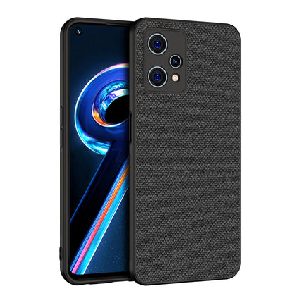 Soft Fabric Hybrid Protective Back Case Cover for Realme 9 Pro Plus (Black)