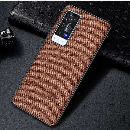Soft Full Fabric Protective Shockproof Back Case Cover for Vivo X60 PRO (Full Brown)