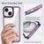 Mobizang Warrior Acrylic Clear Back Cover For Apple iPhone 15 | Slim Shockproof [Military Grade Protection] Hybrid Bumper Case (Purple Sides)