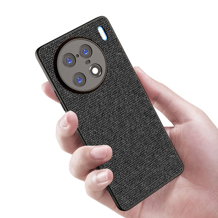 Mobizang Soft Full Fabric for Vivo X90 PRO (5G) Back Cover | Shockproof Slim Hard Anti Slip Back Case (Black)