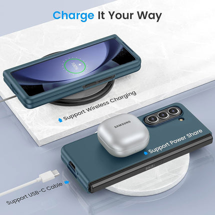 Mobizang Ultra Thin Back Case for Samsung Galaxy Z Fold 5 | Full Body Protection Hard Back Cover, Gray Green