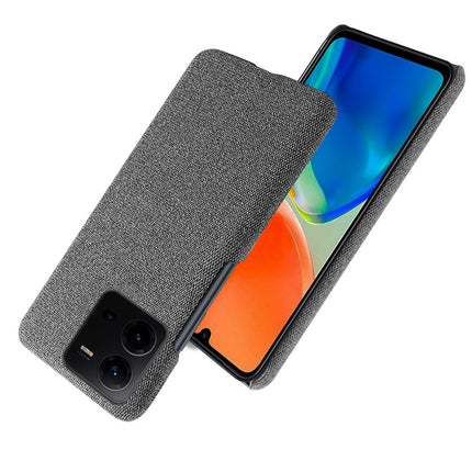 Mobizang Woven Soft Fabric Case for VIVO V25 (5G) Back Cover, Shock Protection Slim Hard Anti Slip Back Cover (Grey)