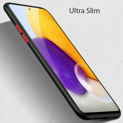 Camouflage Paper Thin Back Cover For Samsung Galaxy A52 , Super Slim Matte Translucent Full Protection Back Case (Black)