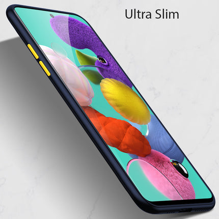 Camouflage Paper Thin Back Cover For Samsung Galaxy A51 , Super Slim Matte Translucent Full Protection Back Case (Blue)
