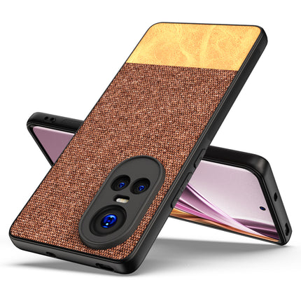KAPA Soft Fabric & Leather Hybrid Protective Back Cover for Oppo Reno 10 / Reno 10 PRO (5G) | Shockproof Slim Hard Anti Slip Back Case (Brown)