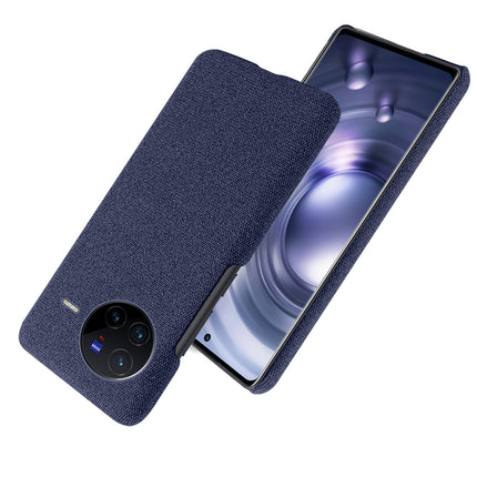 Mobizang Woven Soft Fabric Case for Vivo X80 (5G) Back Cover,  Shock Protection Slim Hard Anti Slip Back Cover (Blue)