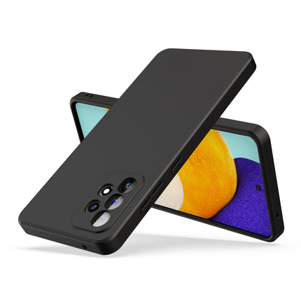 Matte Lens Protective Back Cover for Samsung Galaxy A52 , Slim Silicone with Soft Lining Shockproof Flexible Full Body Bumper Case (Black)