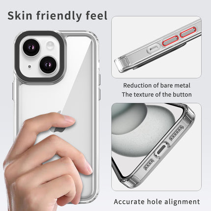 Mobizang Warrior Acrylic Clear Back Cover For Apple iPhone 15 | Slim Shockproof [Military Grade Protection] Hybrid Bumper Case (Transparent Sides)