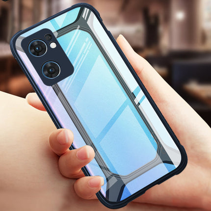 Mobizang Unicorn for Oppo Reno 7 (5G) Clear Back Case, Shock Proof Slim Hybrid Bumper Cover (Blue)