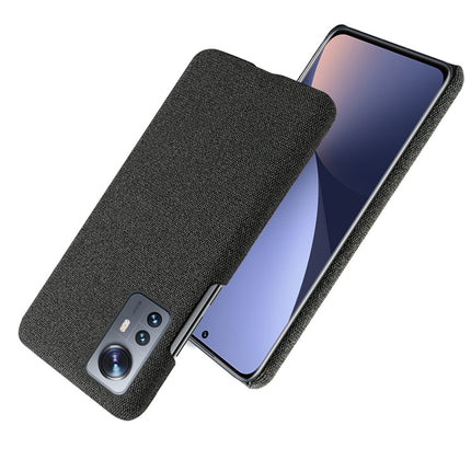 Mobizang Woven Soft Fabric Case for Xiaomi 12 Pro (5G) Back Cover,  Shock Protection Slim Hard Anti Slip Back Cover (Black)