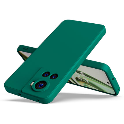 Matte Lens Protective Shockproof Flexible Back Cover for OnePlus 10R, Slim Silicone with Soft Lining Shockproof Flexible Full Body Bumper Case (Green)