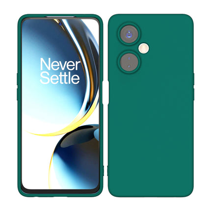 Mobizang Matte Protective Lens Flexible Back Cover for OnePlus Nord CE 3 LITE | Slim Silicone with Soft Lining Shockproof Full Body Bumper Case (Green)