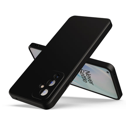 Matte Lens Protective Back Cover for OnePlus 9 / One Plus 9 , Slim Silicone with Soft Lining Shockproof Flexible Full Body Bumper Case (Black)