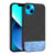 Soft fabric & Leather Hybrid Protective Case Cover for Apple iphone 13 Mini (Black,Blue)