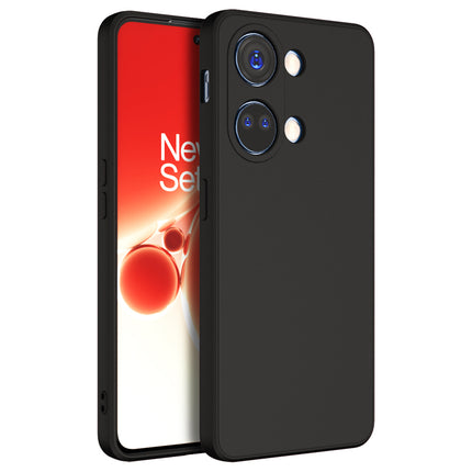 Mobizang Matte Protective Lens Flexible Back Cover for Oneplus Nord 3 | Slim Silicone with Soft Lining Shockproof Full Body Bumper Case (Black)