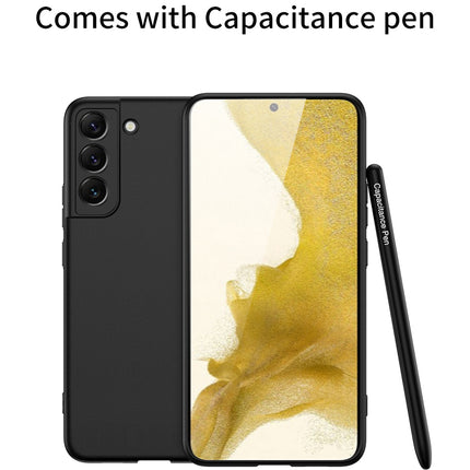 Double Dip Ultra Thin Back Case Cover for Samsung Galaxy S22 , With Inbuilt Removable S Pen Holder (Black)