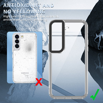 Mobizang Warrior Acrylic Clear Back Cover For Samsung Galaxy S21 FE | Slim Shockproof [Military Grade Protection] Hybrid Bumper Case (Transparent Sides)