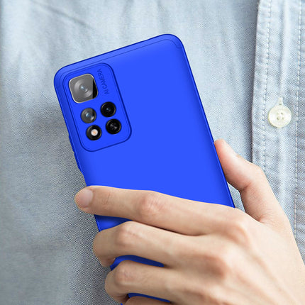 Double Dip Full 360 Protection Back Case Cover for Xiaomi 11i HyperCharge (Blue)