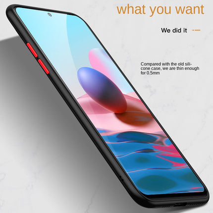 Camouflage Paper Thin Back Cover For Xiaomi Redmi Note 10 /  Note 10S , Super Slim Matte Translucent Full Protection Back Case (Black)