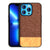 Soft fabric & Leather Hybrid Protective Case Cover for Apple iphone 13 Pro (Brown)