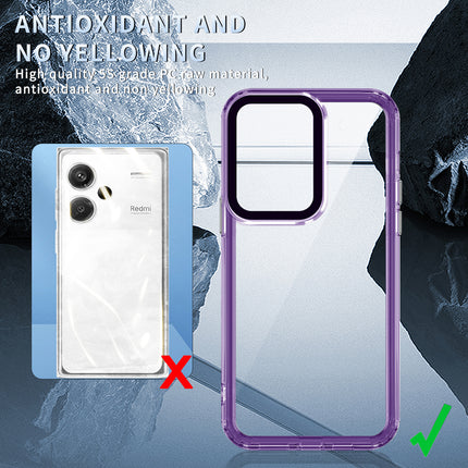 Mobizang Warrior Acrylic Clear Back Cover For Redmi Note 13 PRO PLUS | Slim Shockproof [Military Grade Protection] Hybrid Bumper Case (Purple Sides)