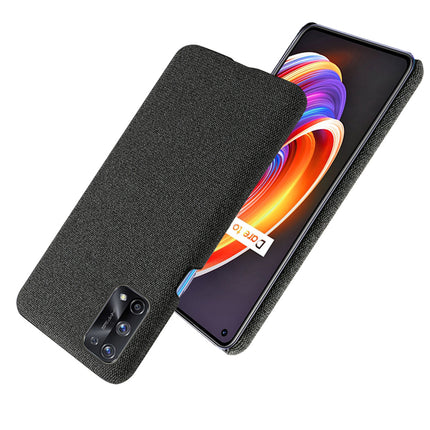 Woven Soft Fabric Case for Realme X7 Pro Back Cover, Shock Protection Slim Hard Anti Slip Back Cover (Black)