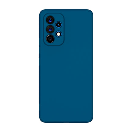 Matte Lens Protective Back Cover for Samsung Galaxy A53 (5G), Slim Silicone with Soft Lining Shockproof Flexible Full Body Bumper Case (Blue)