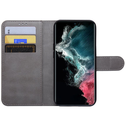Mobizang Prime Slim Magnetic Flip Cover for Samsung Galaxy S23 Ultra | PU Leather Shockproof Folio Case with Card Holders RFID Blocking Kickstand (Grey)