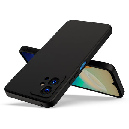 Matte Lens Protective Shockproof Flexible Back Cover for Vivo T1, Slim Silicone with Soft Lining Shockproof Flexible Full Body Bumper Case (Black)
