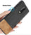Soft Fabric & Leather Hybrid Protective Case Cover for OnePlus 6T / One Plus 6T (Black,Brown)