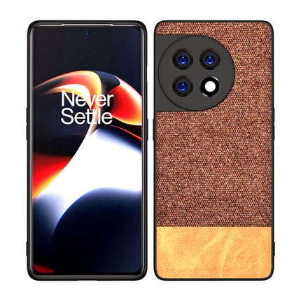 Mobizang Soft Fabric & Leather Hybrid for OnePlus 11R Back Cover | Shockproof Hybrid Slim Hard Anti Slip Back Case (Brown)